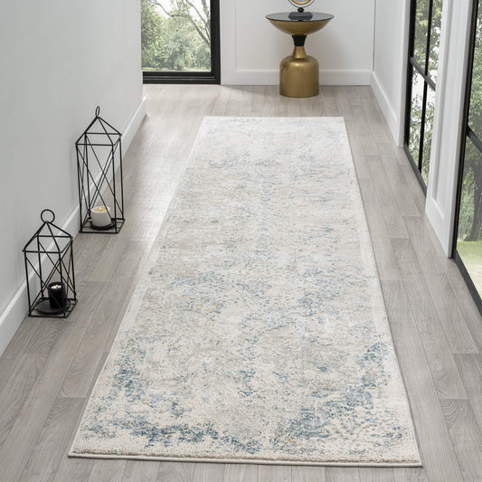 Light Grey Stella 517 Hallway Runner Rug - Detail View | Rug Queen Australia