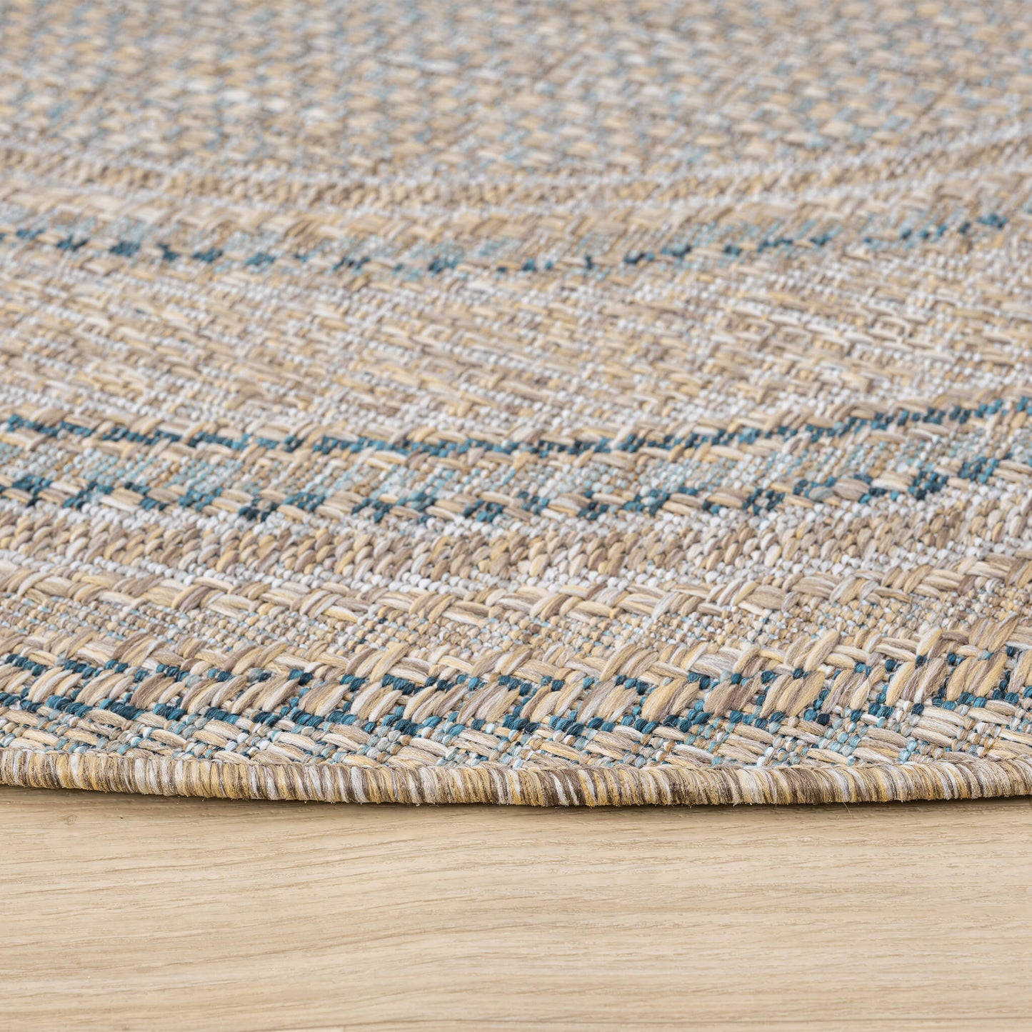 Olive Round Terrace 553 Rug - Side View | Rug Queen Australia