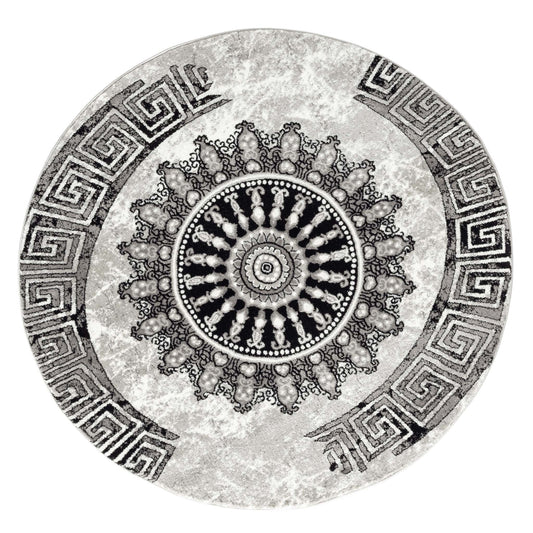 Boston 6447 Grey Round Rug