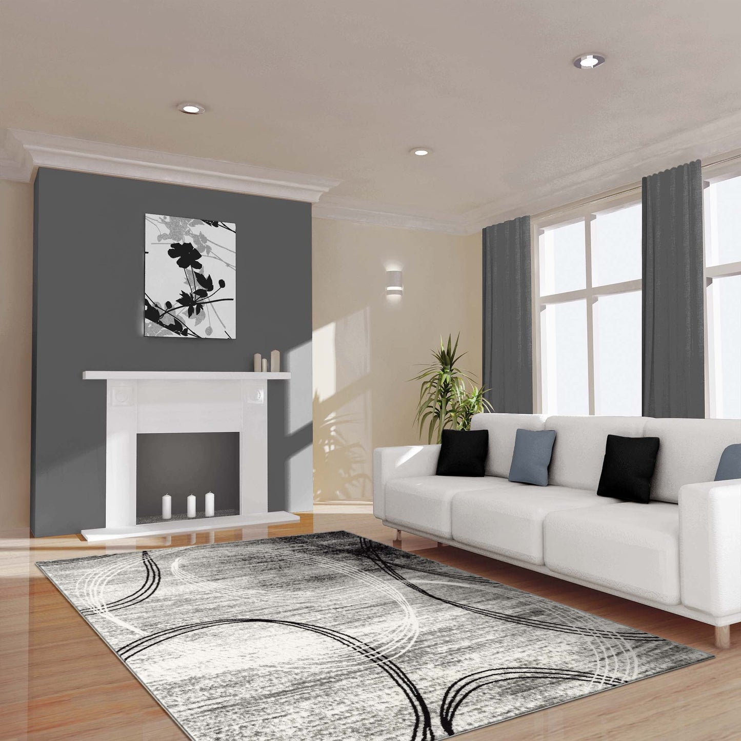 Boston 6687 Light Grey Rectangle Rug