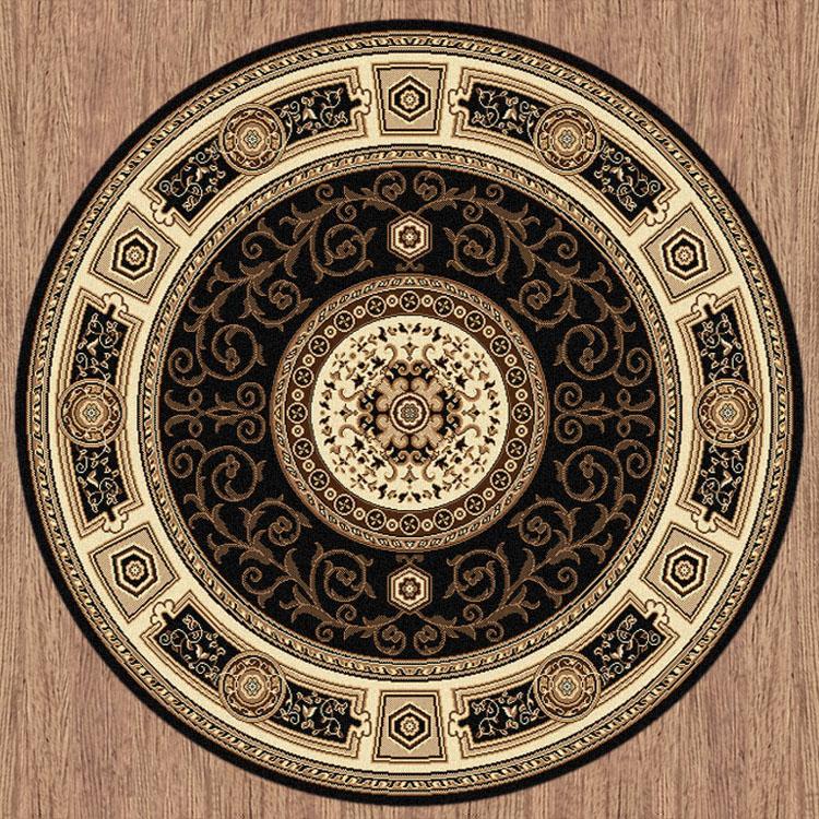 Palace 7647 Black Round Rug