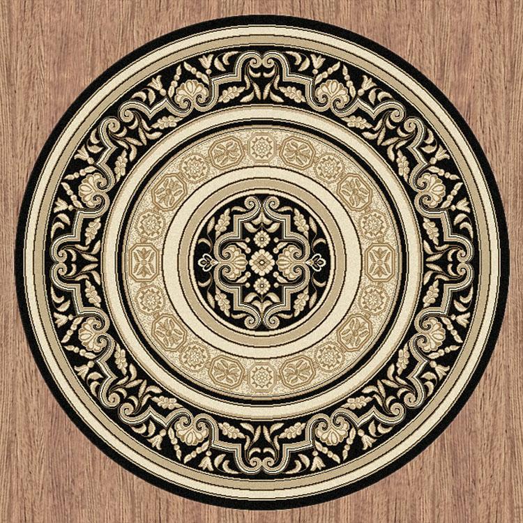 Palace 7652 Black Round Rug