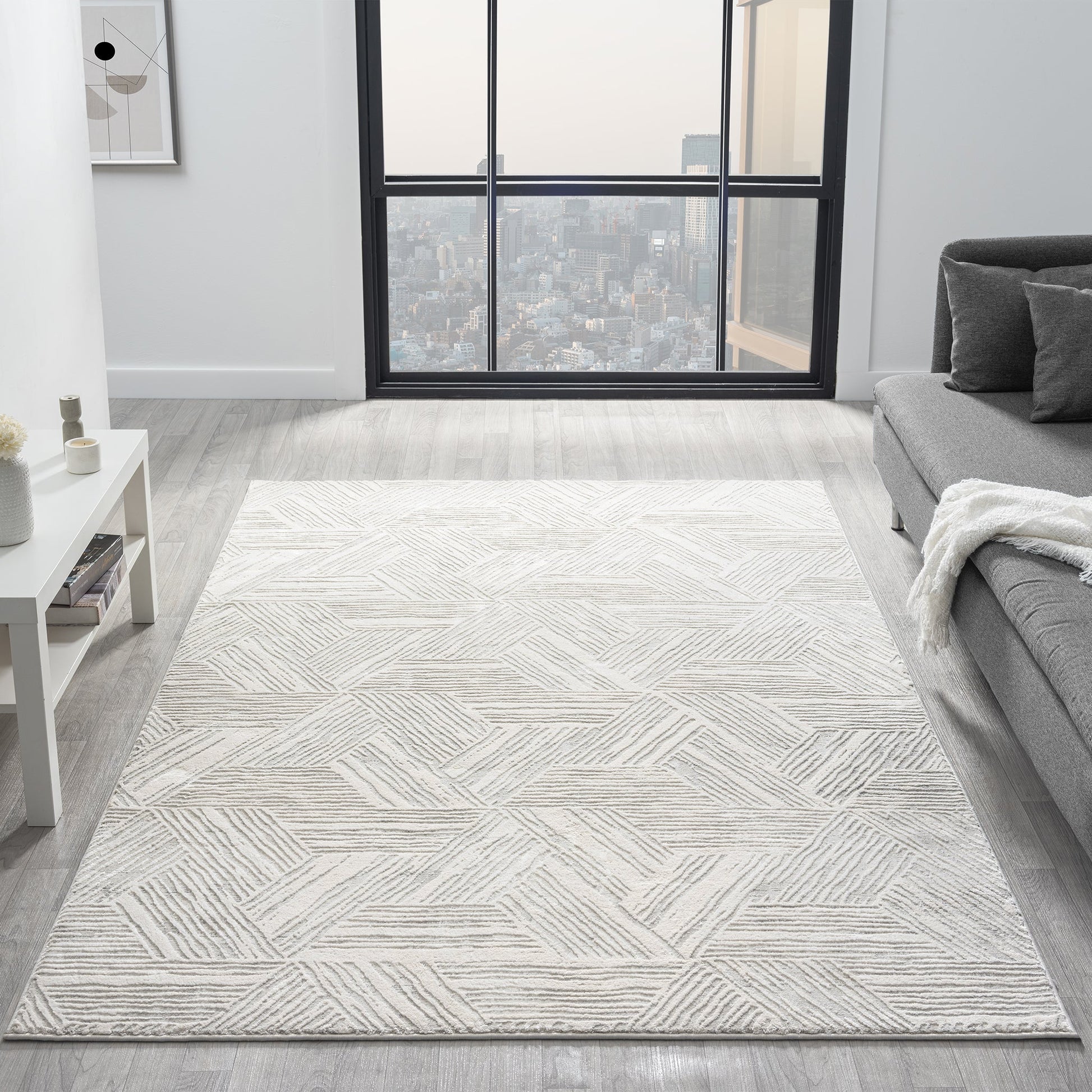 Light Grey Portland 840 Rug - Detail View | Rug Queen Australia