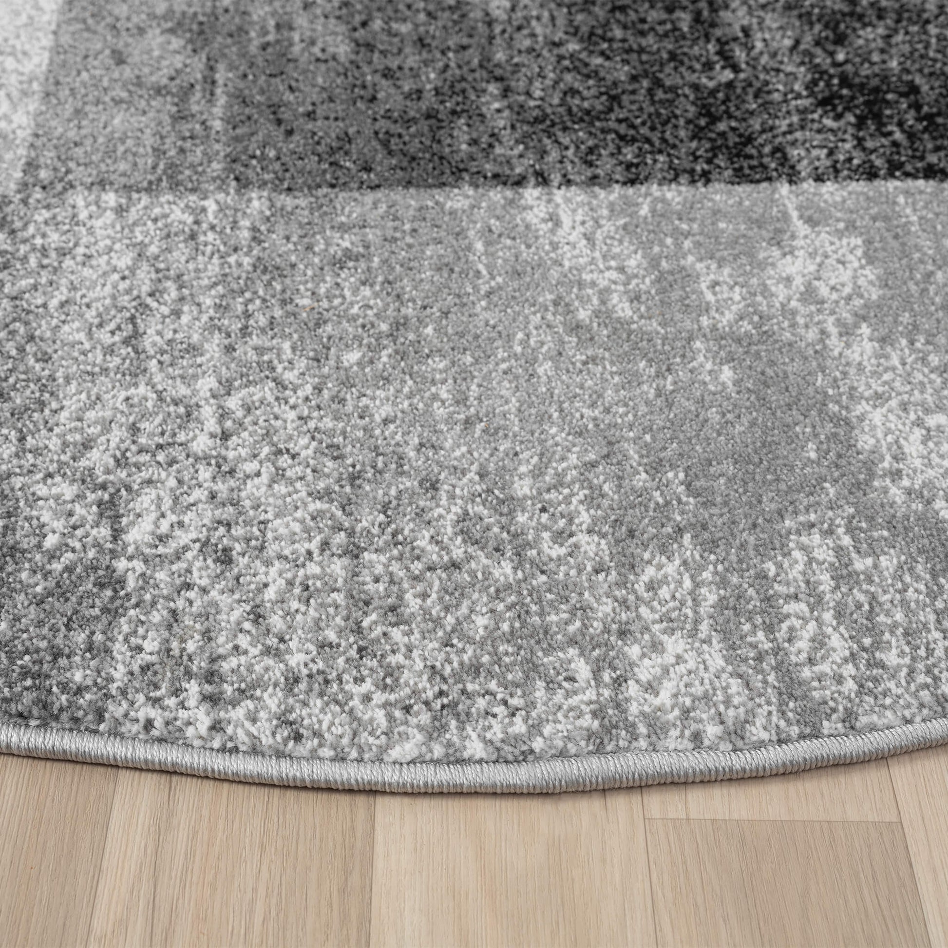 Grey Round Slate 766 Rug - Side View | Rug Queen Australia