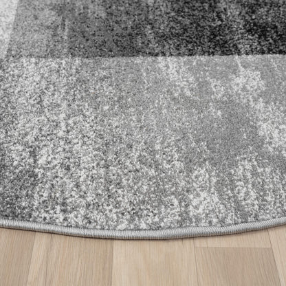 Grey Round Slate 766 Rug - Side View | Rug Queen Australia