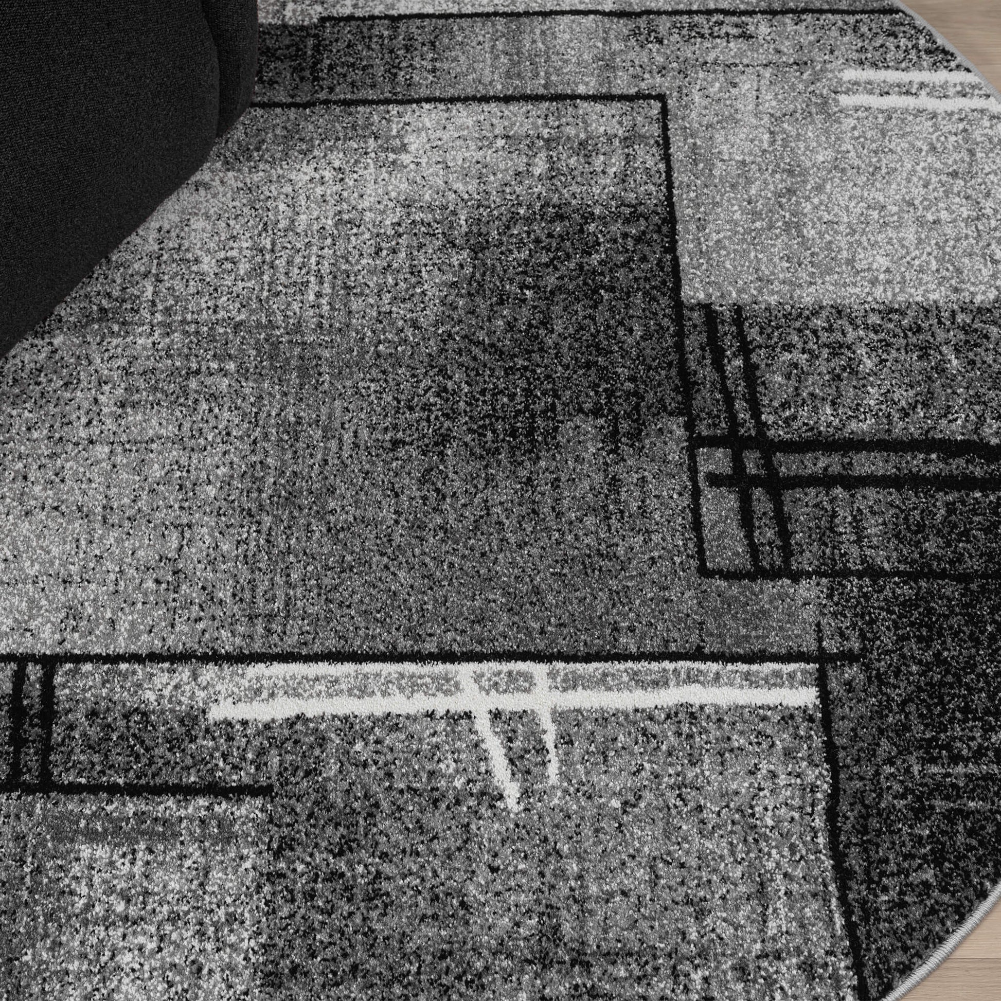 Grey Round Slate 768 Rug - Close Up | Rug Queen Australia