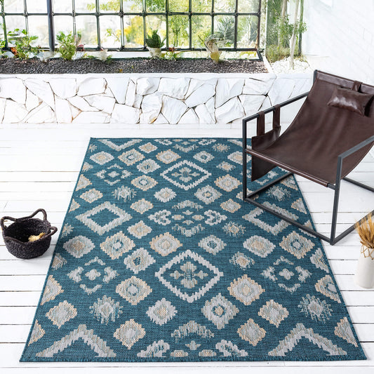 Turquoise Terrace 551 Rug - Detail View | Rug Queen Australia
