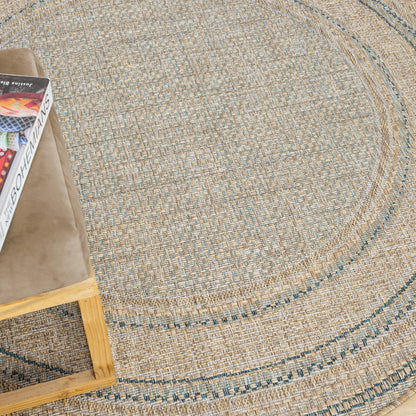 Olive Round Terrace 553 Rug - Close Up | Rug Queen Australia