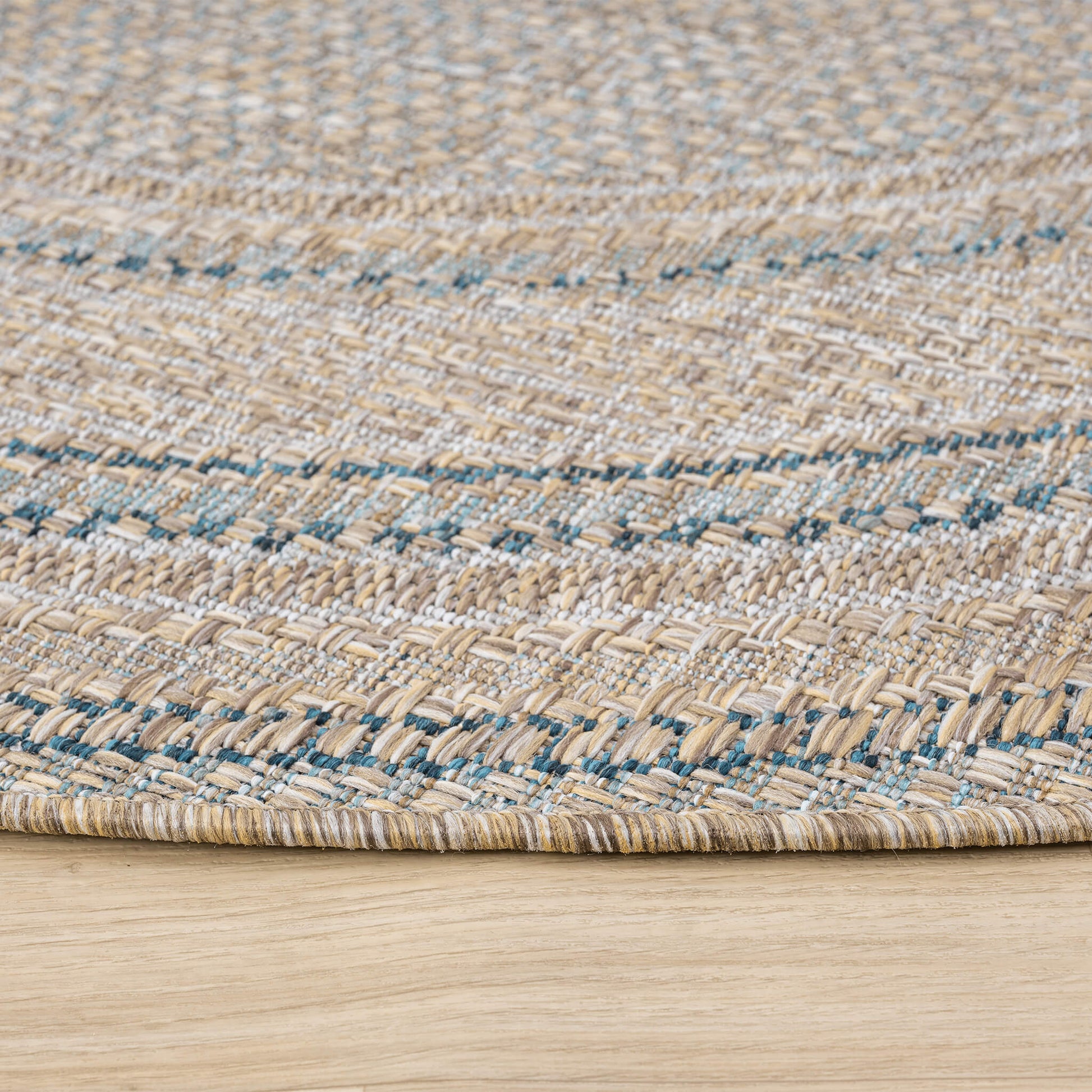 Olive Round Terrace 553 Rug - Side View | Rug Queen Australia