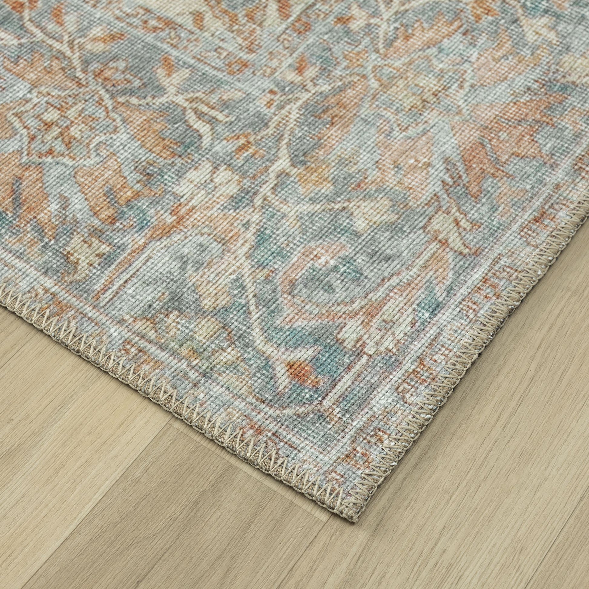 Vintage 744 Coral - Corner | Rug Queen Australia