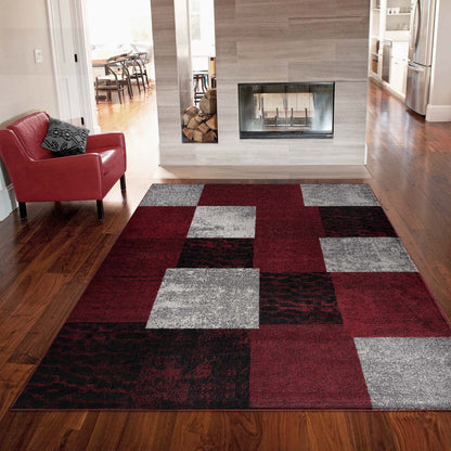 Boston 1166 Red Rectangle Rug