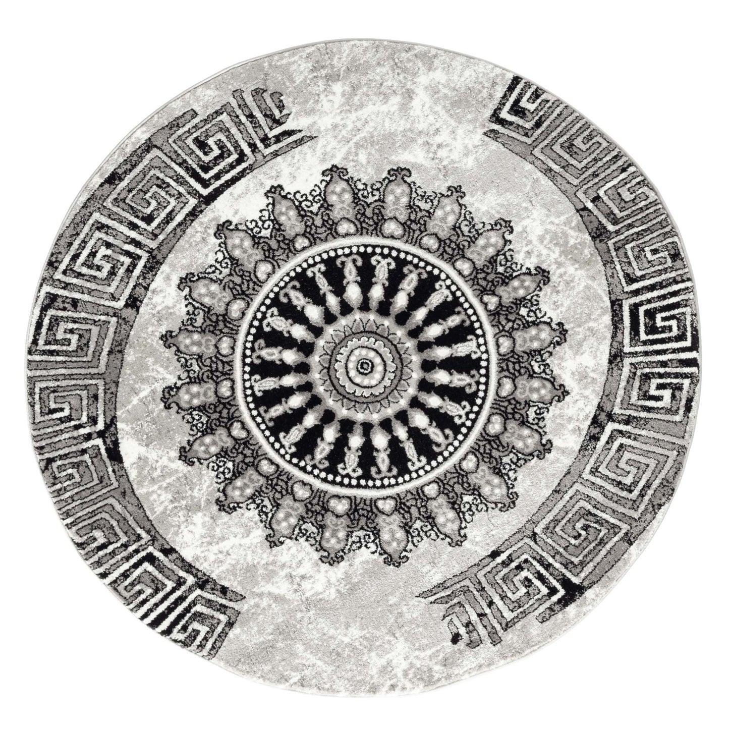 Boston 6447 Grey Round Rug