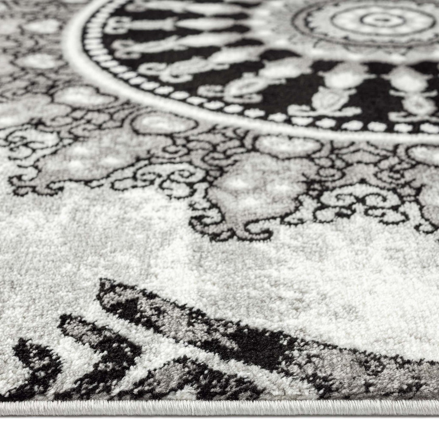 Boston 6447 Grey Round Rug