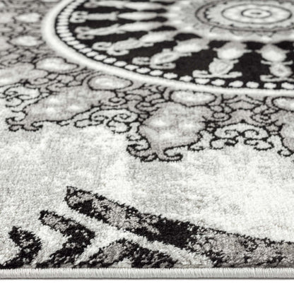Boston 6447 Grey Round Rug