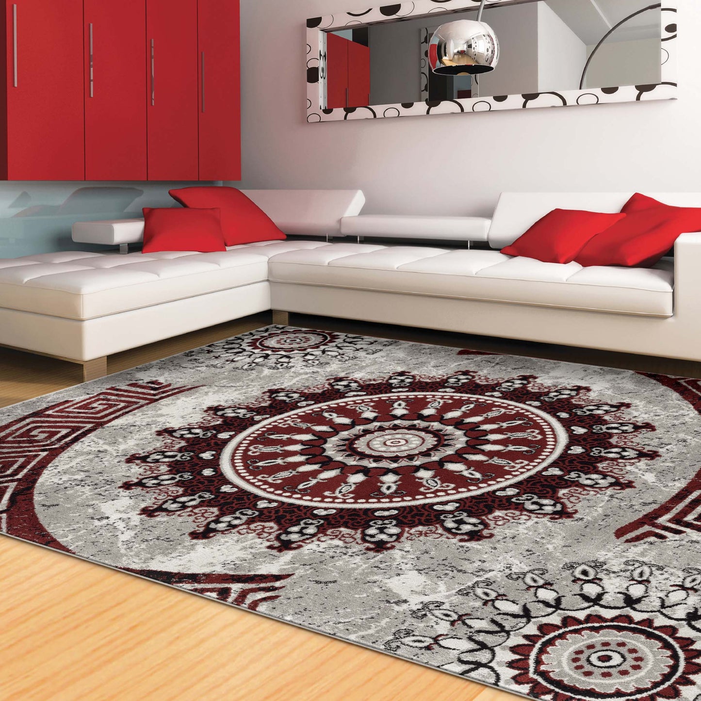 Boston 6447 Red Rectangle Rug