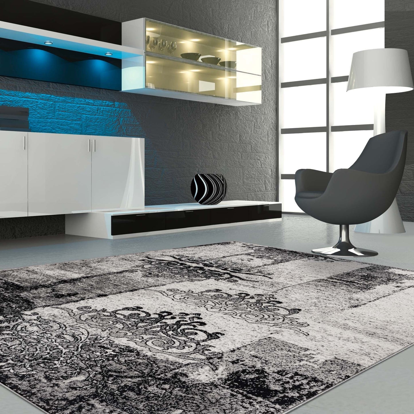 Boston 6968 Grey Rectangle Rug