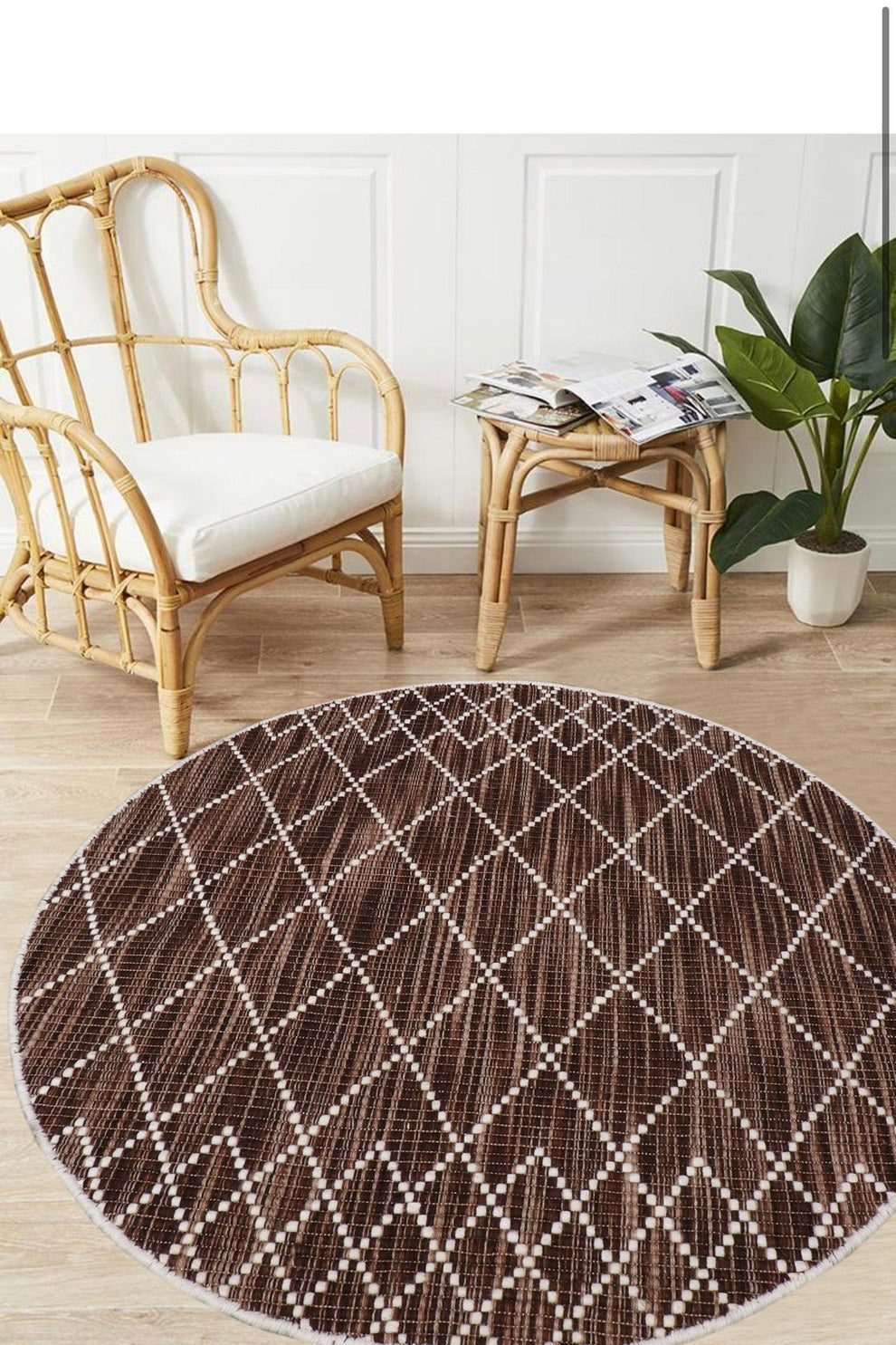 Chocolate Rug Argyle Chocolate | Rug Queen Australia