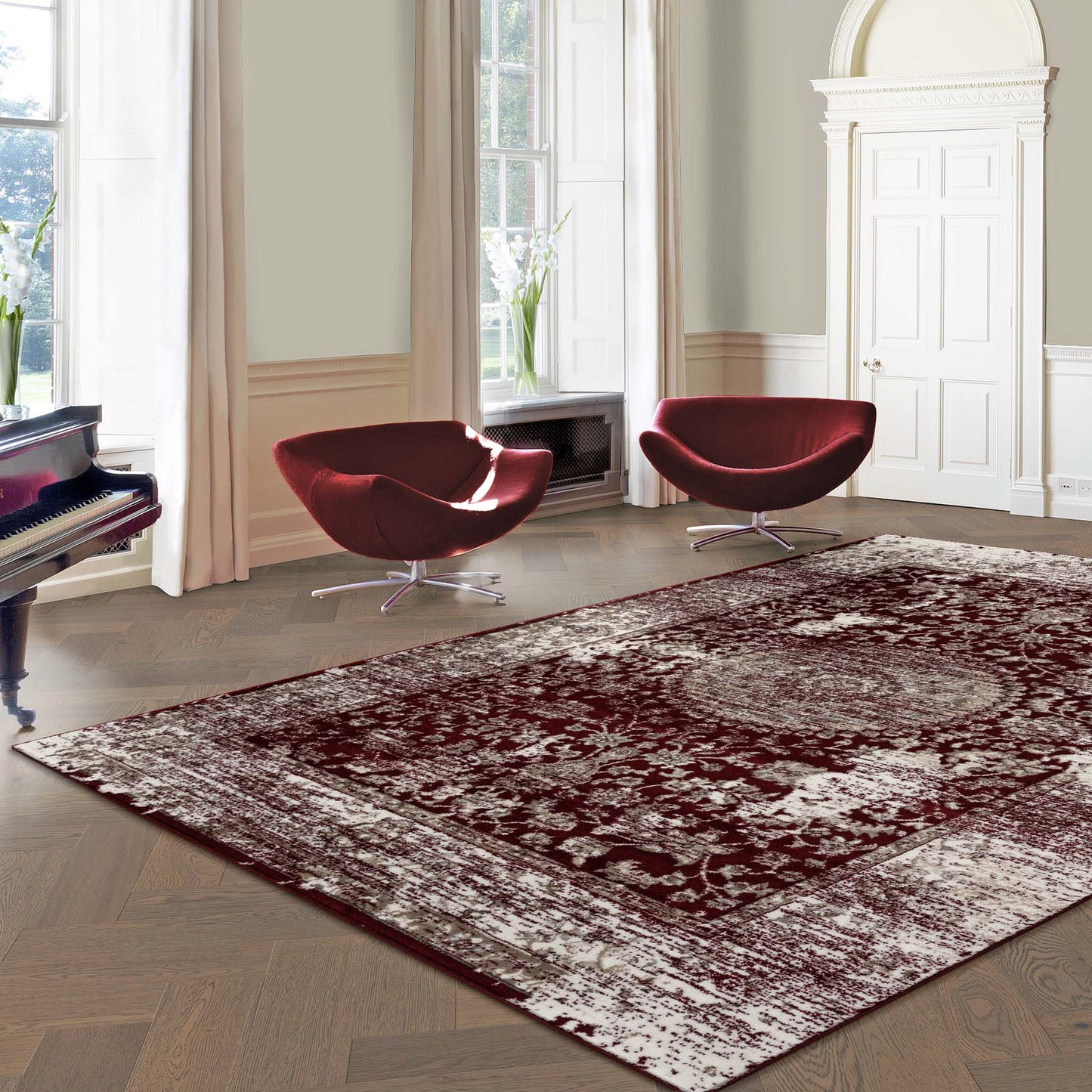 Dynasty 3464 Red Rectangle Rug