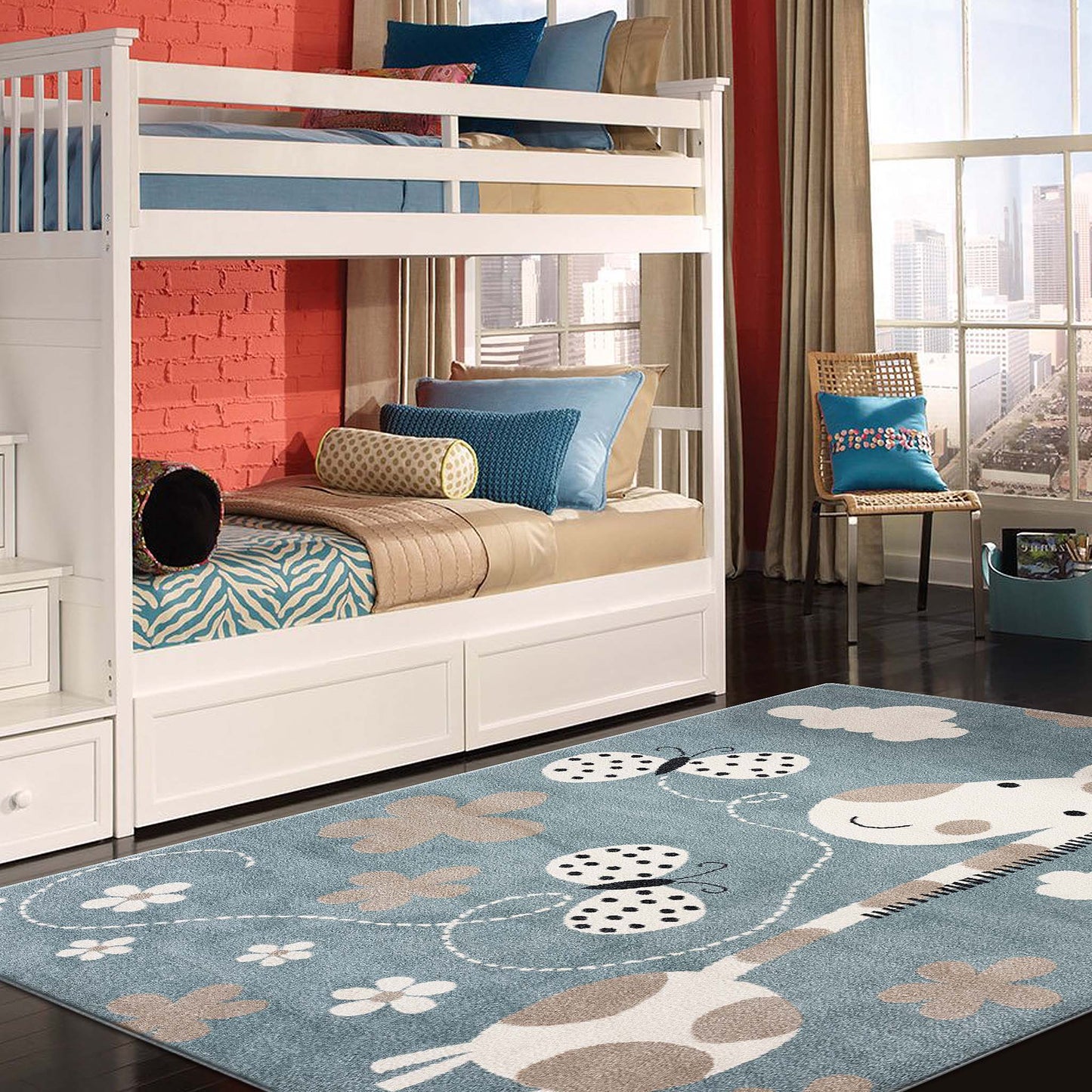 Kidszoo 2131 Blue Rectangle Rug