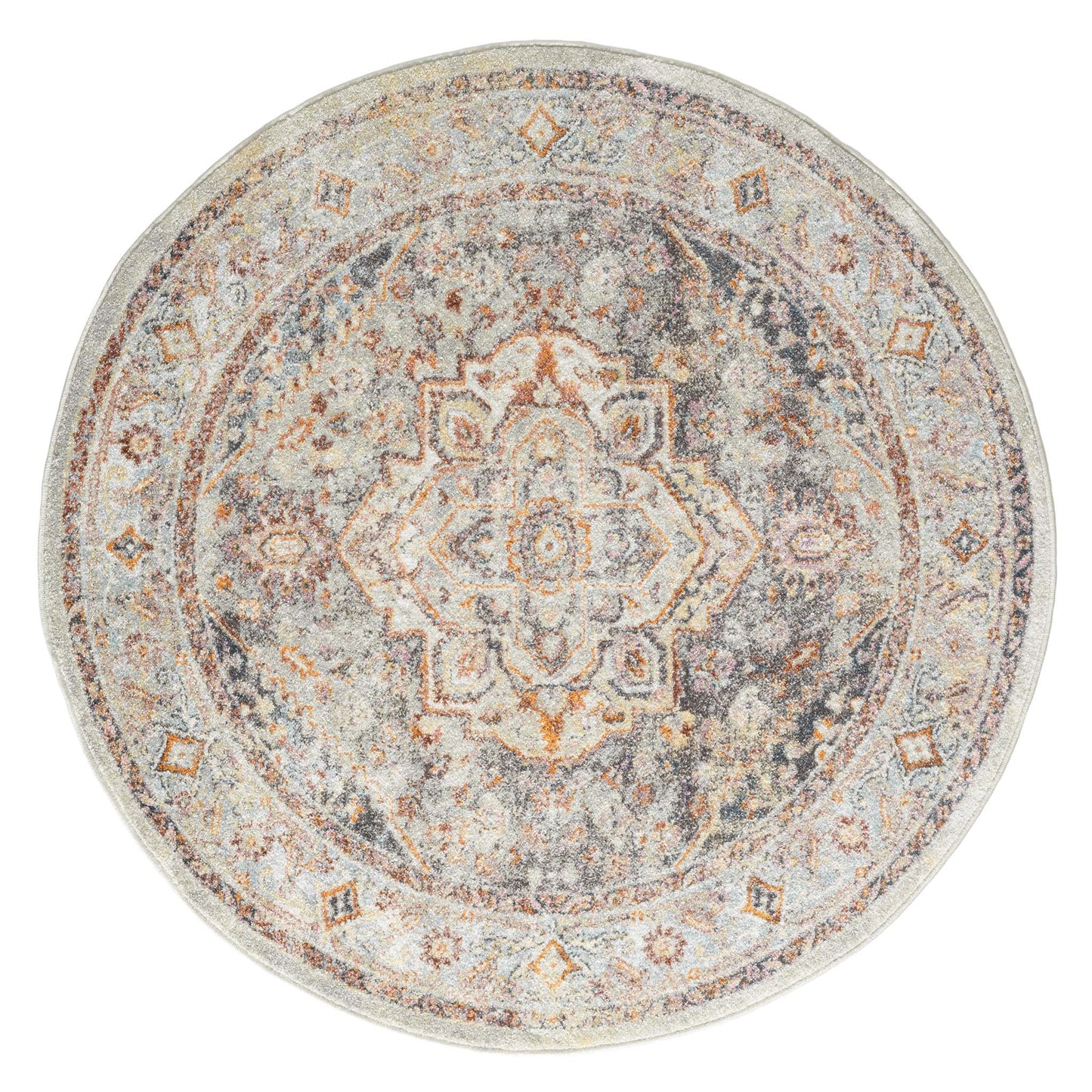 Luna 7405 Grey Round Rug