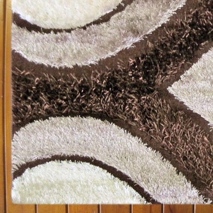 Luxury Shaggy 1204 Brown Hallway Runner