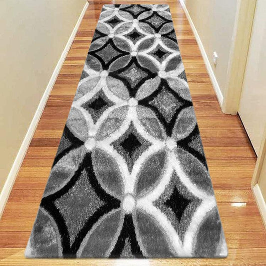 Luxury Shaggy 6048 Grey Hallway Runner