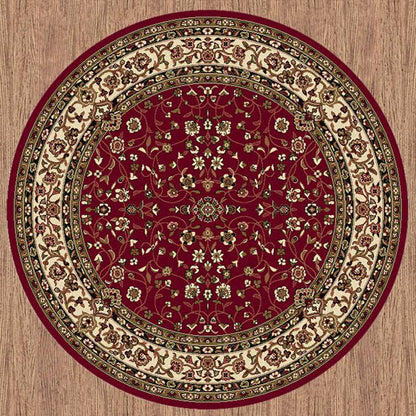 Palace 7146 Red Round Rug Round Rug