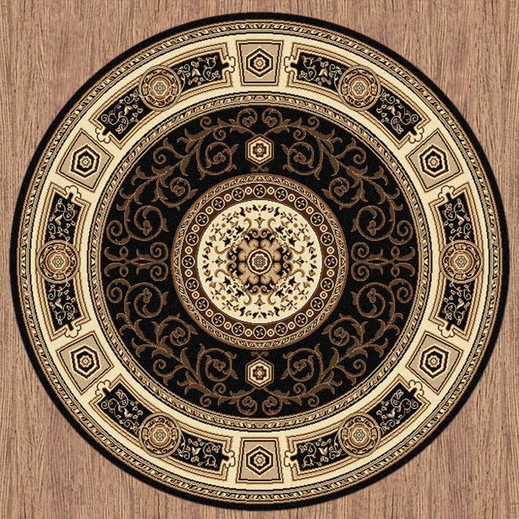 Palace 7647 Black Round Rug