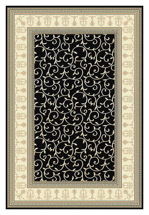 Palace 7653 Black Rectangle Rug