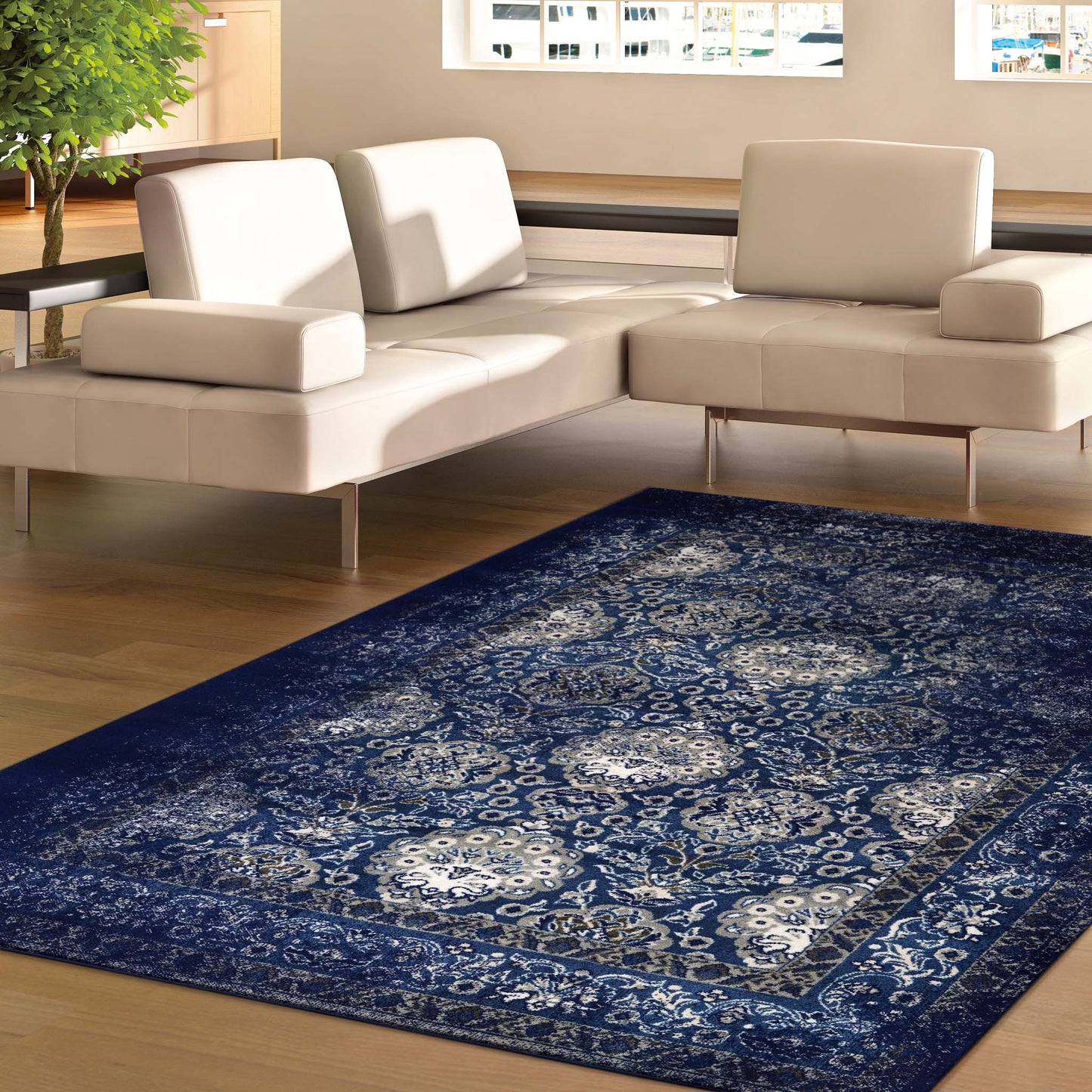 Sahara 100 Navy Rectangle Rug