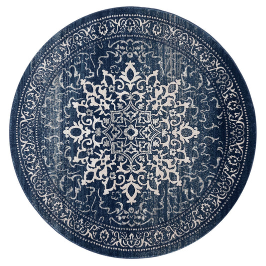 Sahara 892 Navy Round Rug