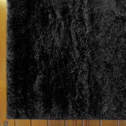 Soft Shaggy 1001 Black Rectangle Rug