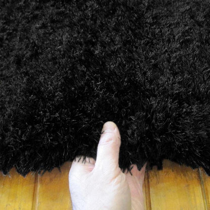 Soft Shaggy 1001 Black Rectangle Rug