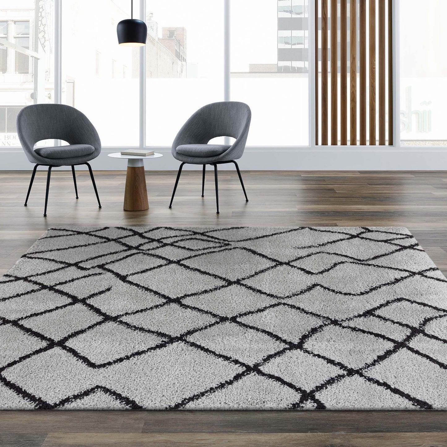 Sorento Shaggy 346 Grey Rectangle Rug