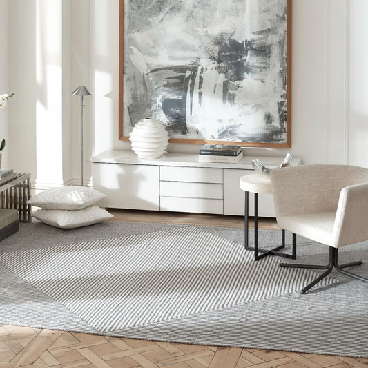 Soft Denver Grey And Ivory Modern Rug