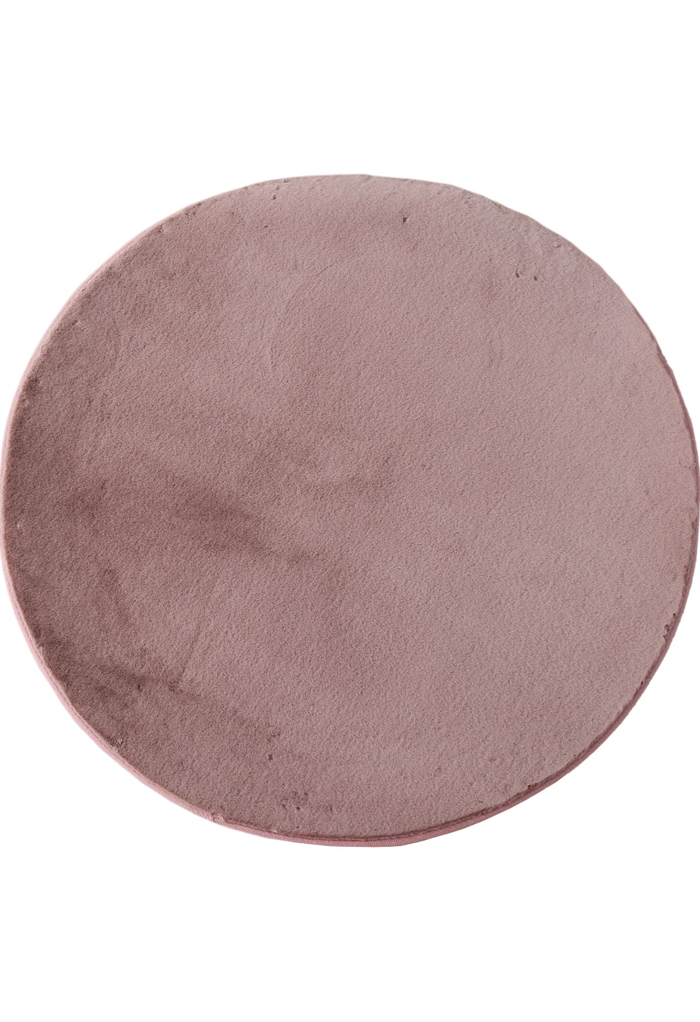 Plush Faux Fur Pink Round Rug