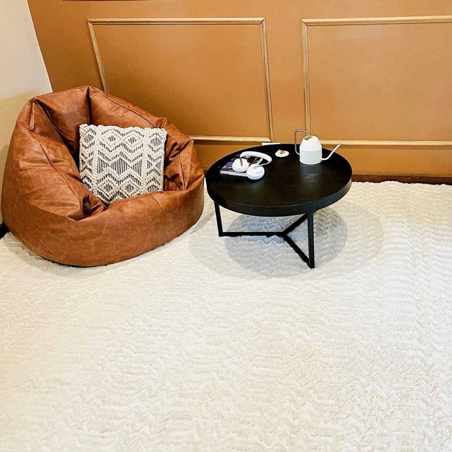 Plush Faux Fur Innis Ivory Rug