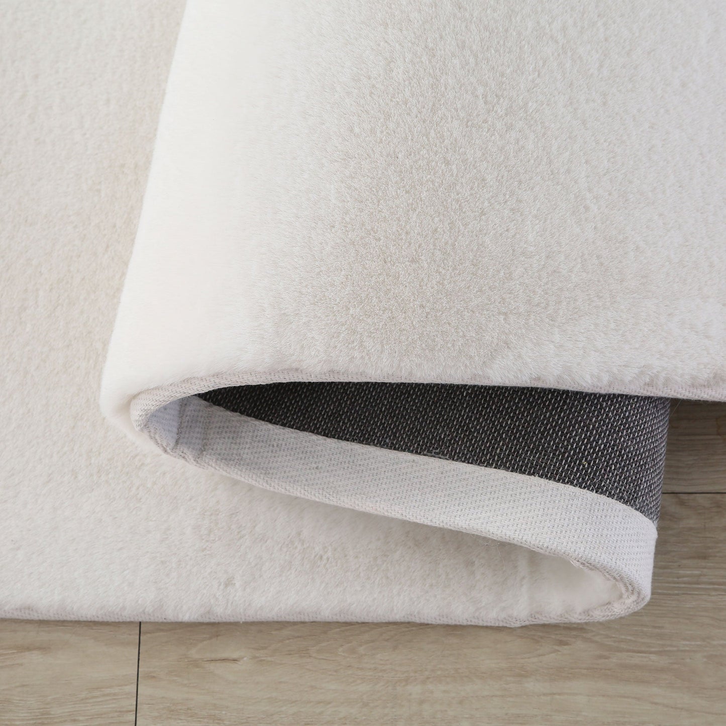 Plush Faux Fur White Rug