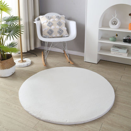 Plush Faux Fur White Rug